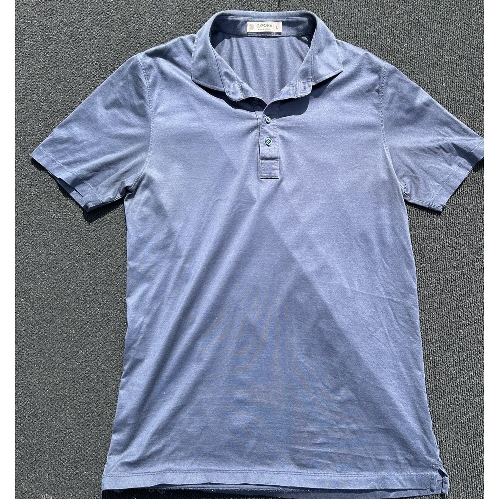 G/Fore Polo Shirt Mens Large Navy Blue Performance Golf Athletic Made Korea Logo - Picture 11 of 14